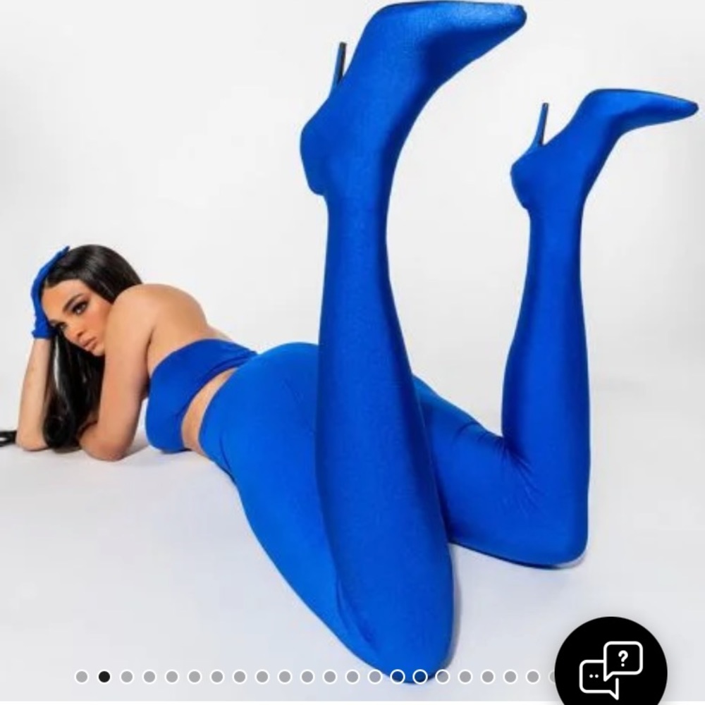 AKIRA: AZALEA WANG STAR STRETCH STILETTO PANT BOOT IN BLUE (size: 8 blue)